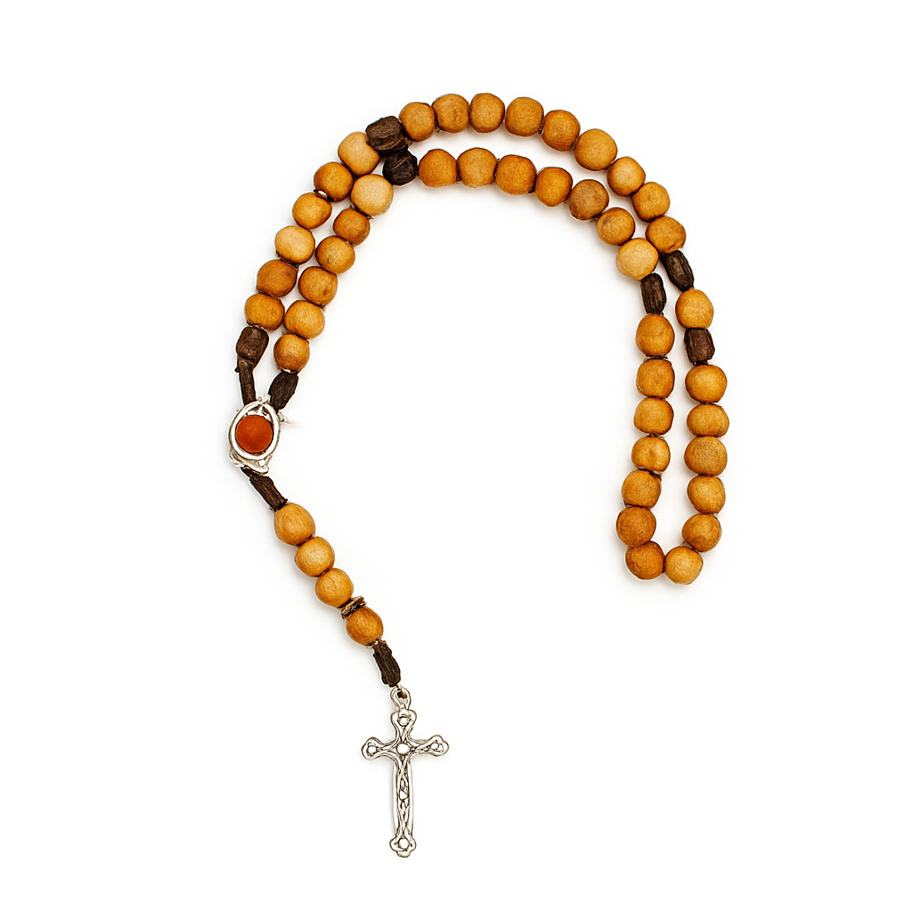 Olive Wood Rosary with Holy Land Soil