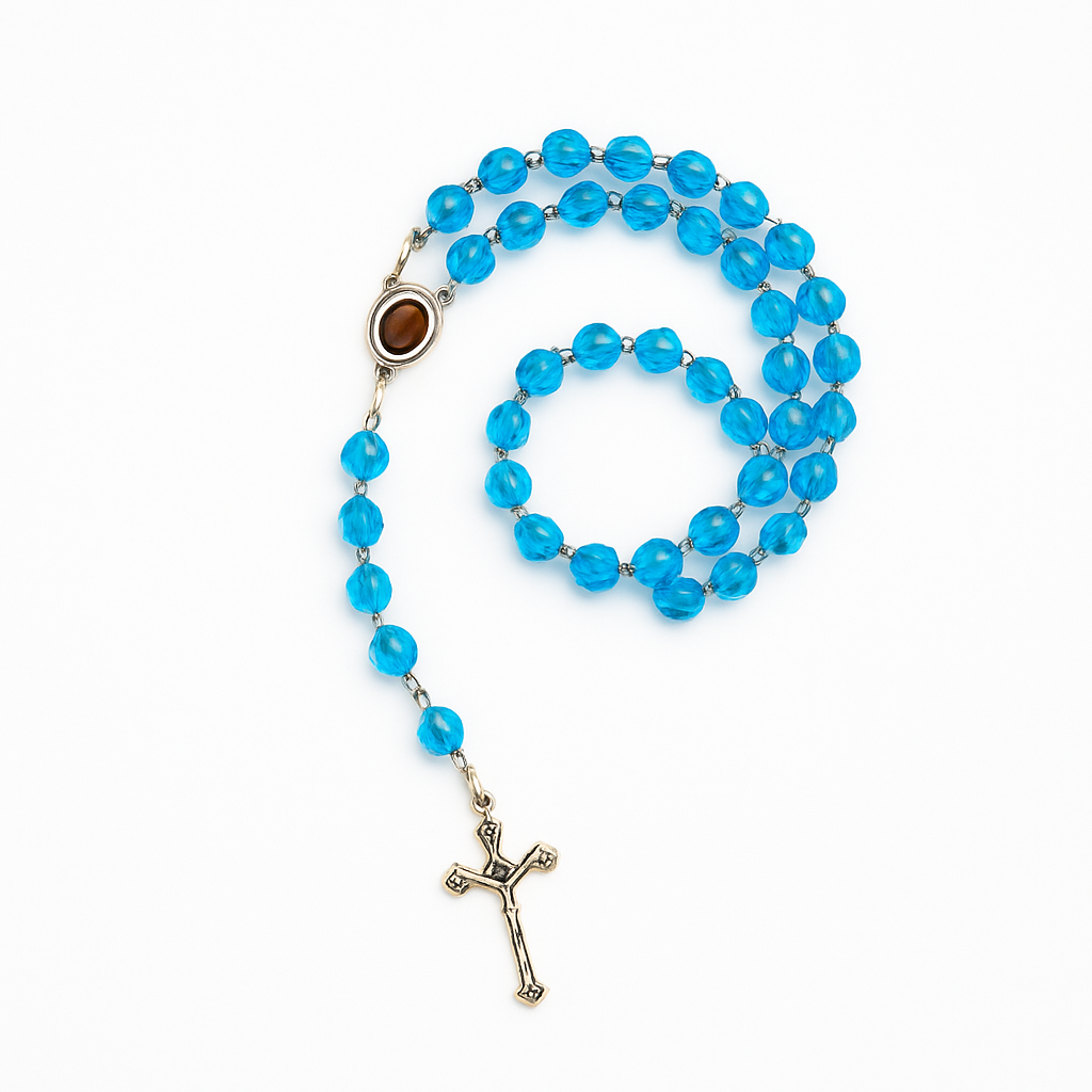 Crystal Rosary with Holy Land Soil