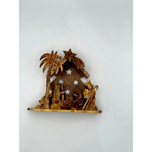Artisan Olive Wood Nativity Scene – Contemporary Hand-Carved Style