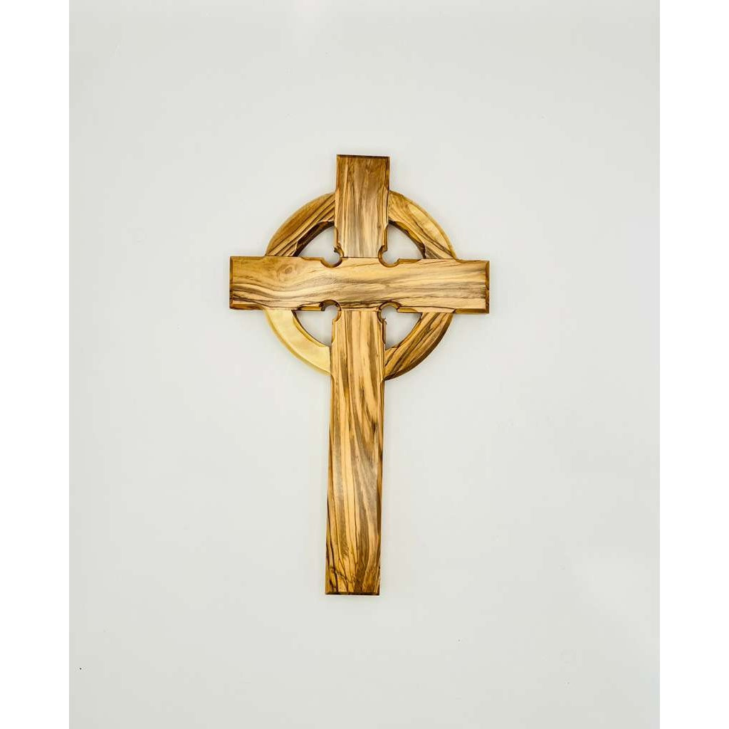Celtic Olive Wood Circle Cross (Holy Land)