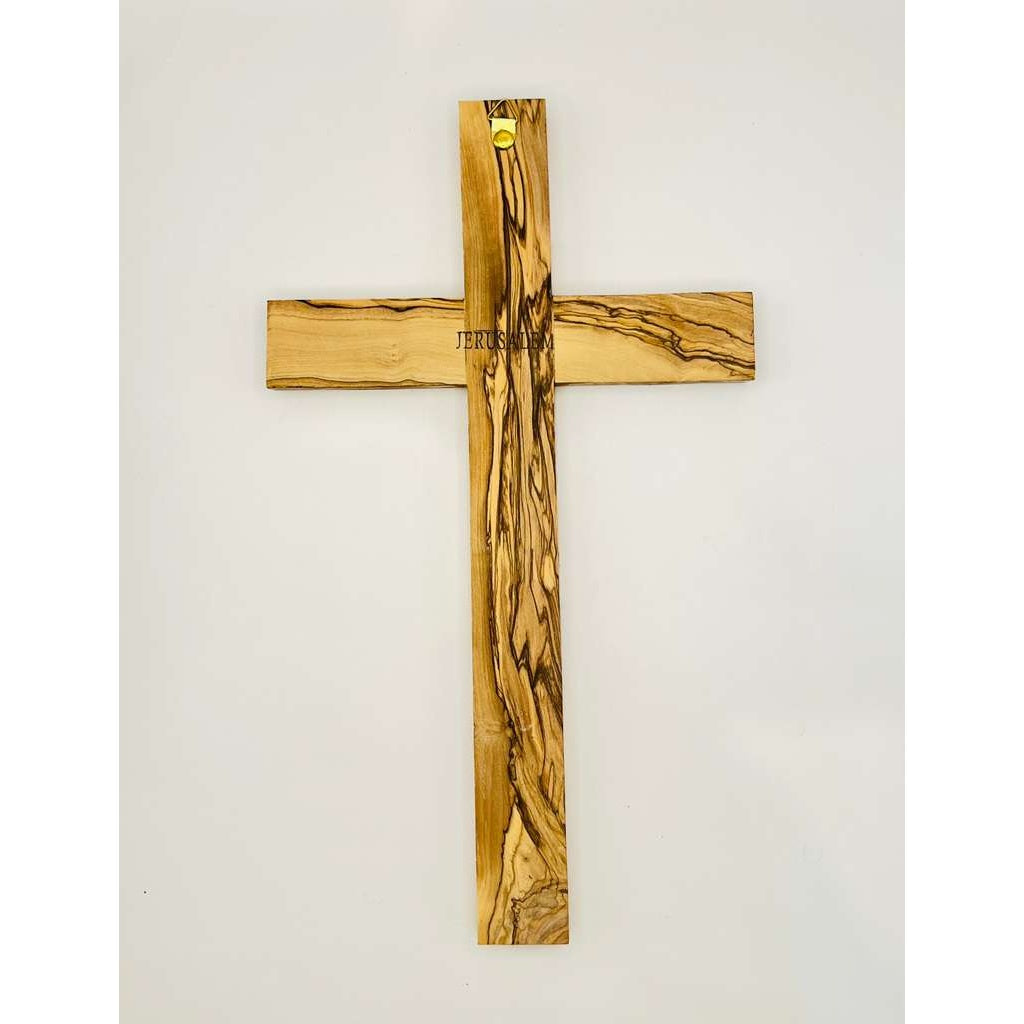 Simple Olive Wood Latin Cross (Holy Land)