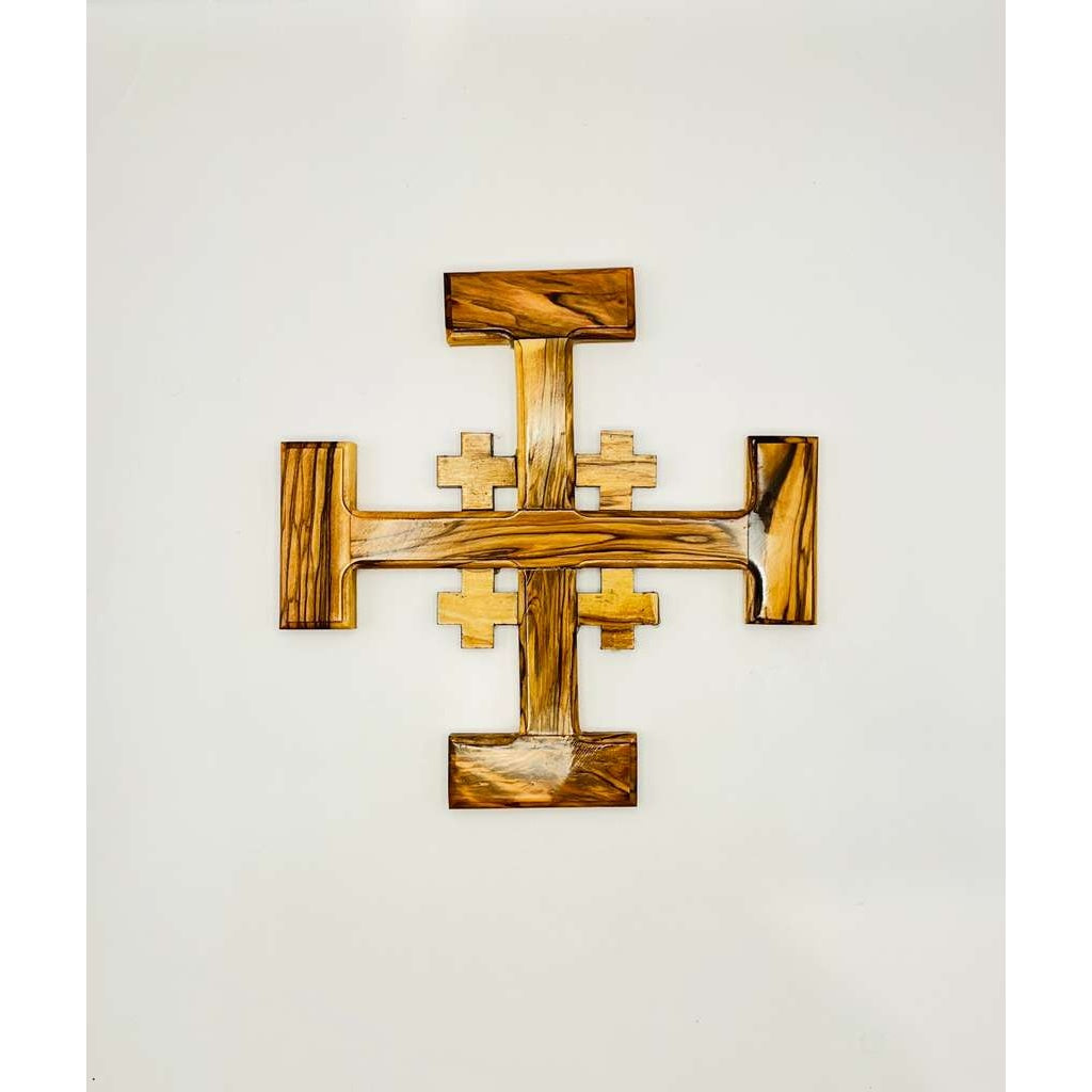 Jerusalem Cross – Olive Wood Wall Plaque