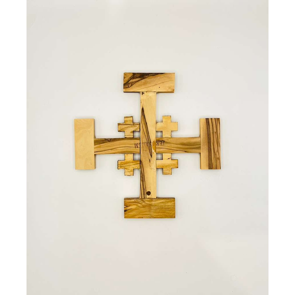 Jerusalem Cross – Olive Wood Wall Plaque