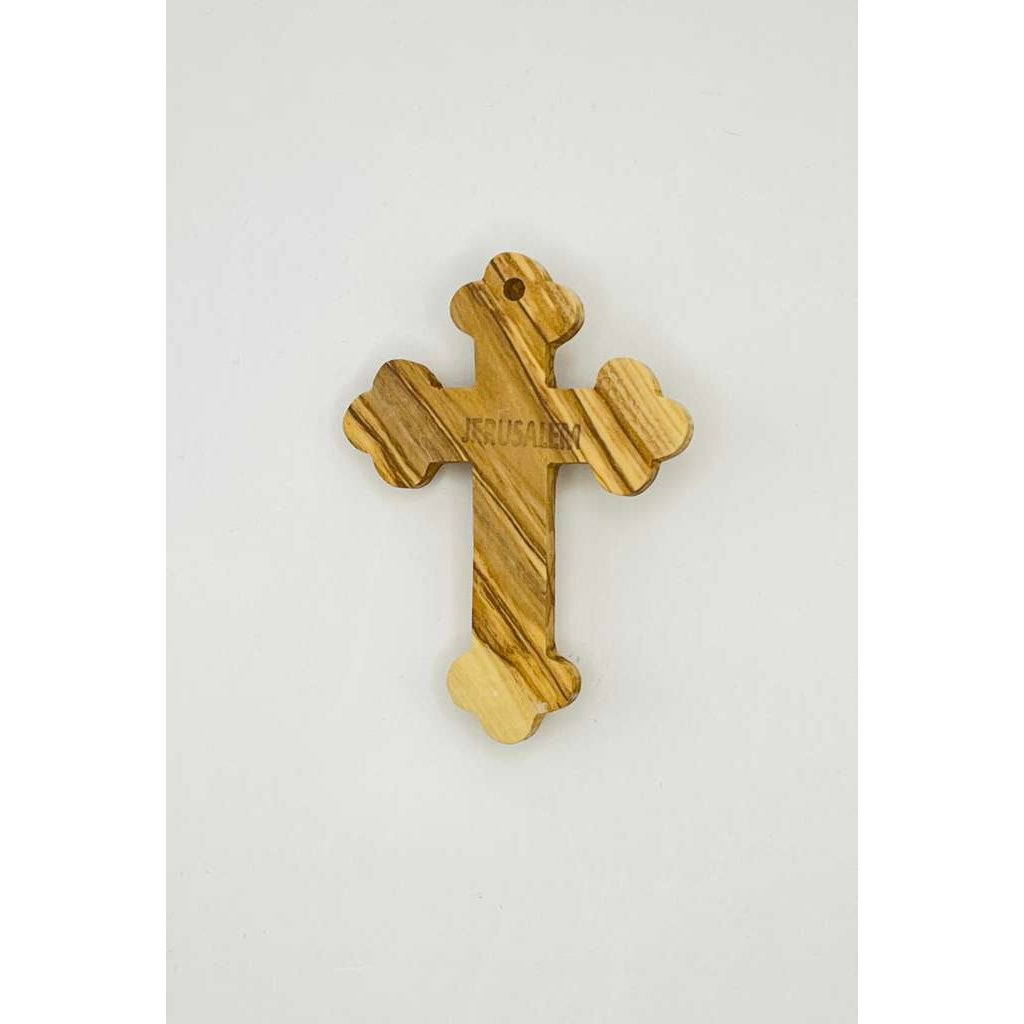 Small Olive Wood Wall Crucifix with Relic Window