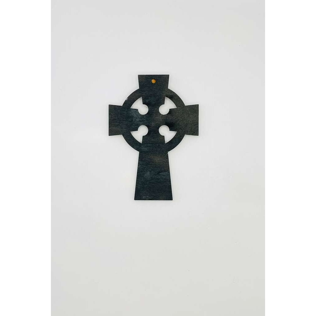 Celtic Olive Wood Wall Cross – “God Bless Our Home Jerusalem”