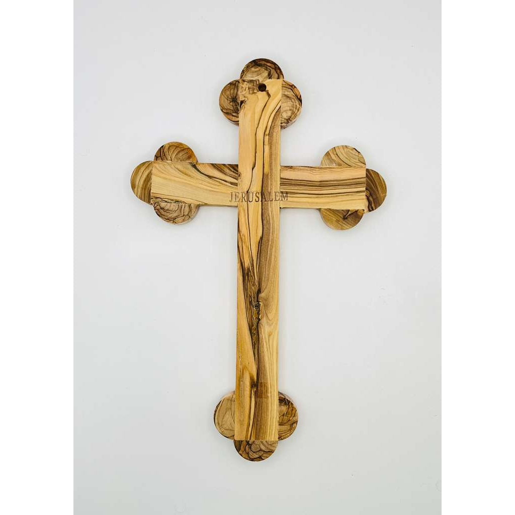 Large Olive Wood Wall Cross with Rounded Edges – Holy Land Craftsmanship