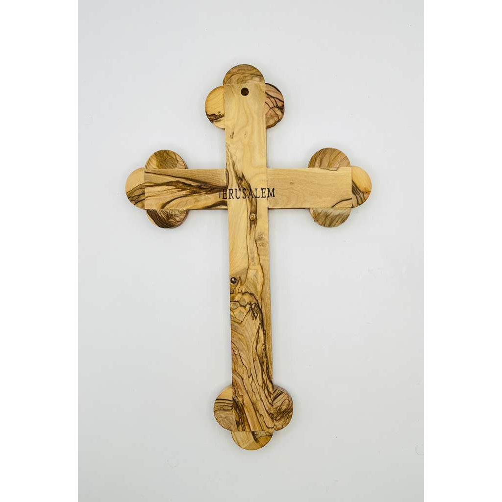 Olive Wood Rounded-Edge Wall Cross with Relic Window